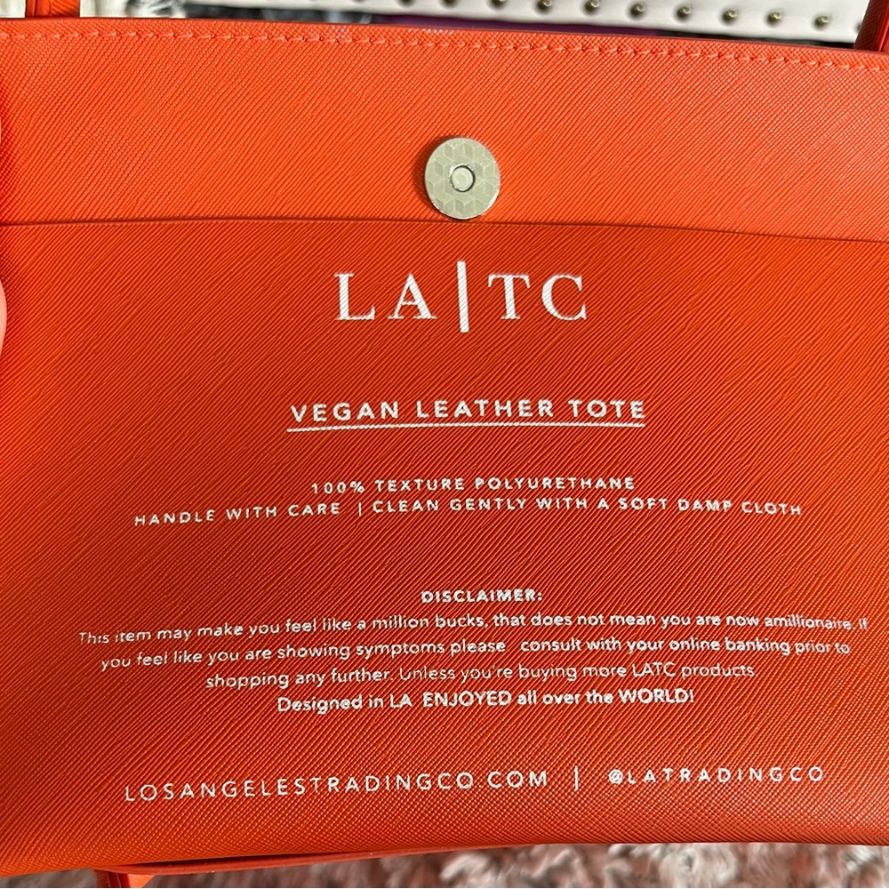 Orange Designer Tote Bag - Picture 5 of 6